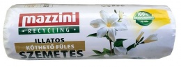 Szemeteszsák, újrahasznosított, köthető füles, illatosított, 35 l, 20 db, 49x60 cm, 10 µ, MAZZINI, virág illat